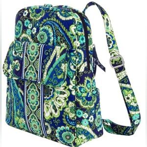 Vera Bradley Rhythm & Blues Quilted
Backpack Bag Blue & Green Floral Paisley